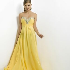 Love Reign Strapless Yellow Dress with Embellishments